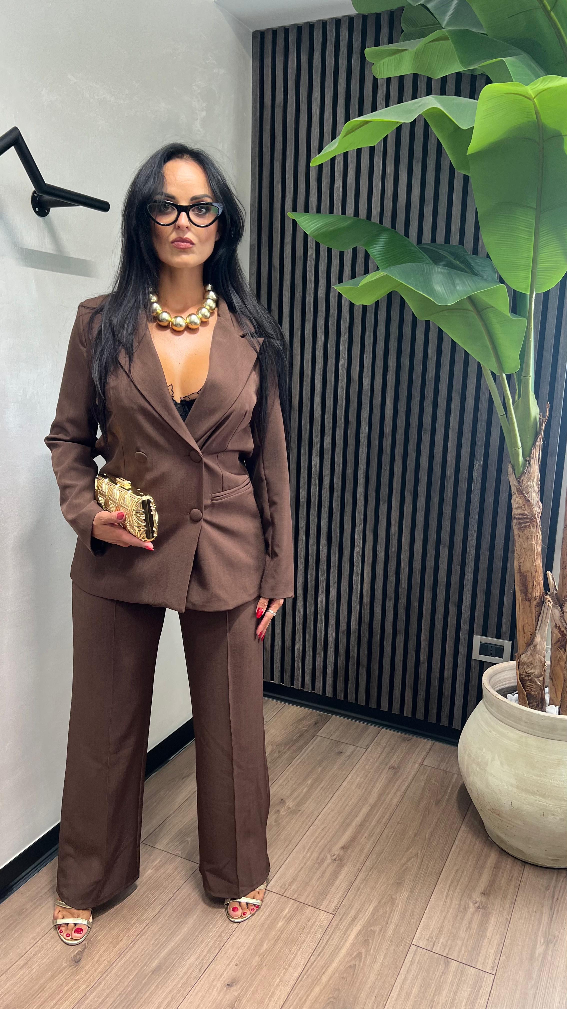 tailleur ambra marrone