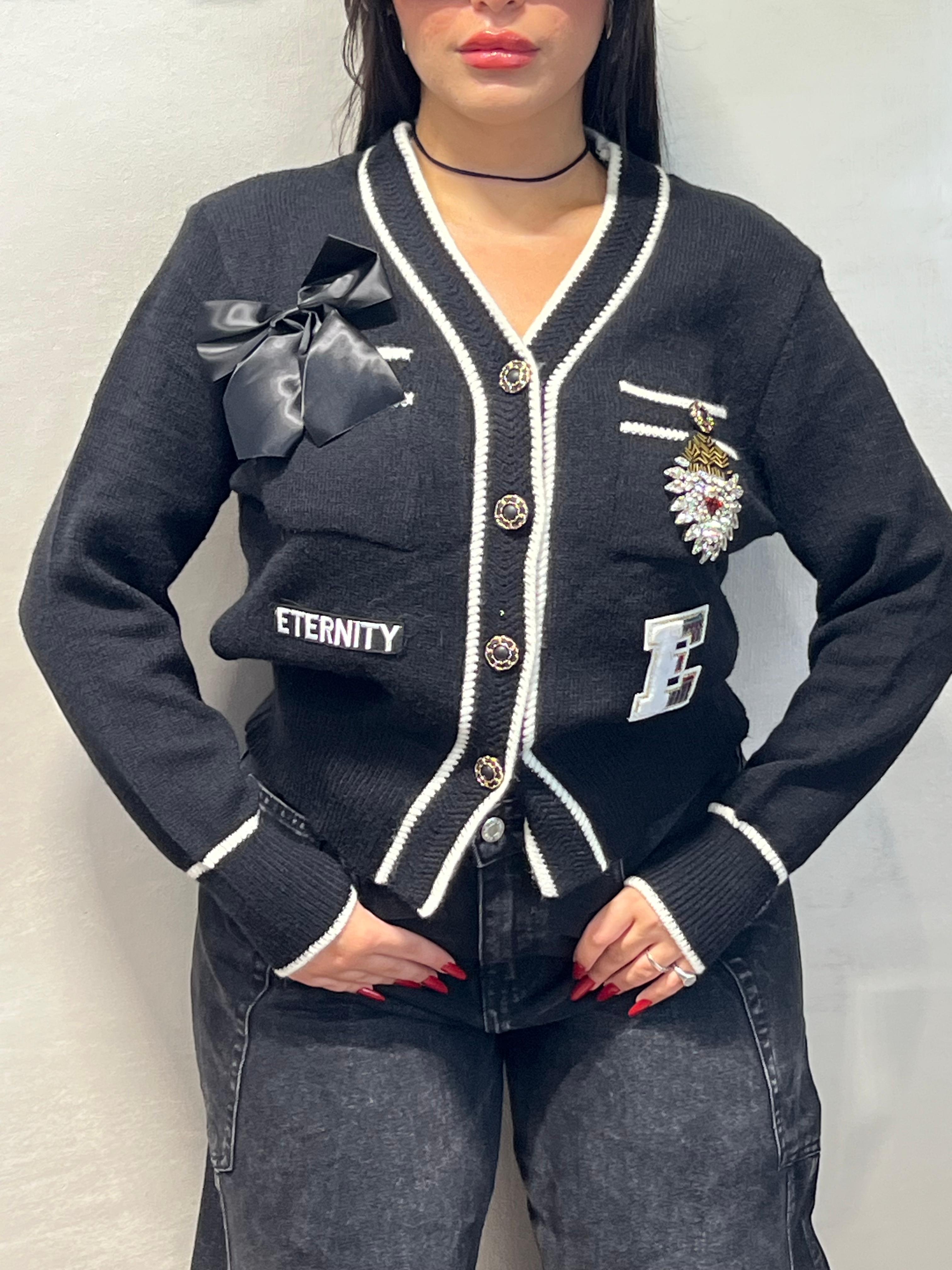 cardigan cuore sacro nero