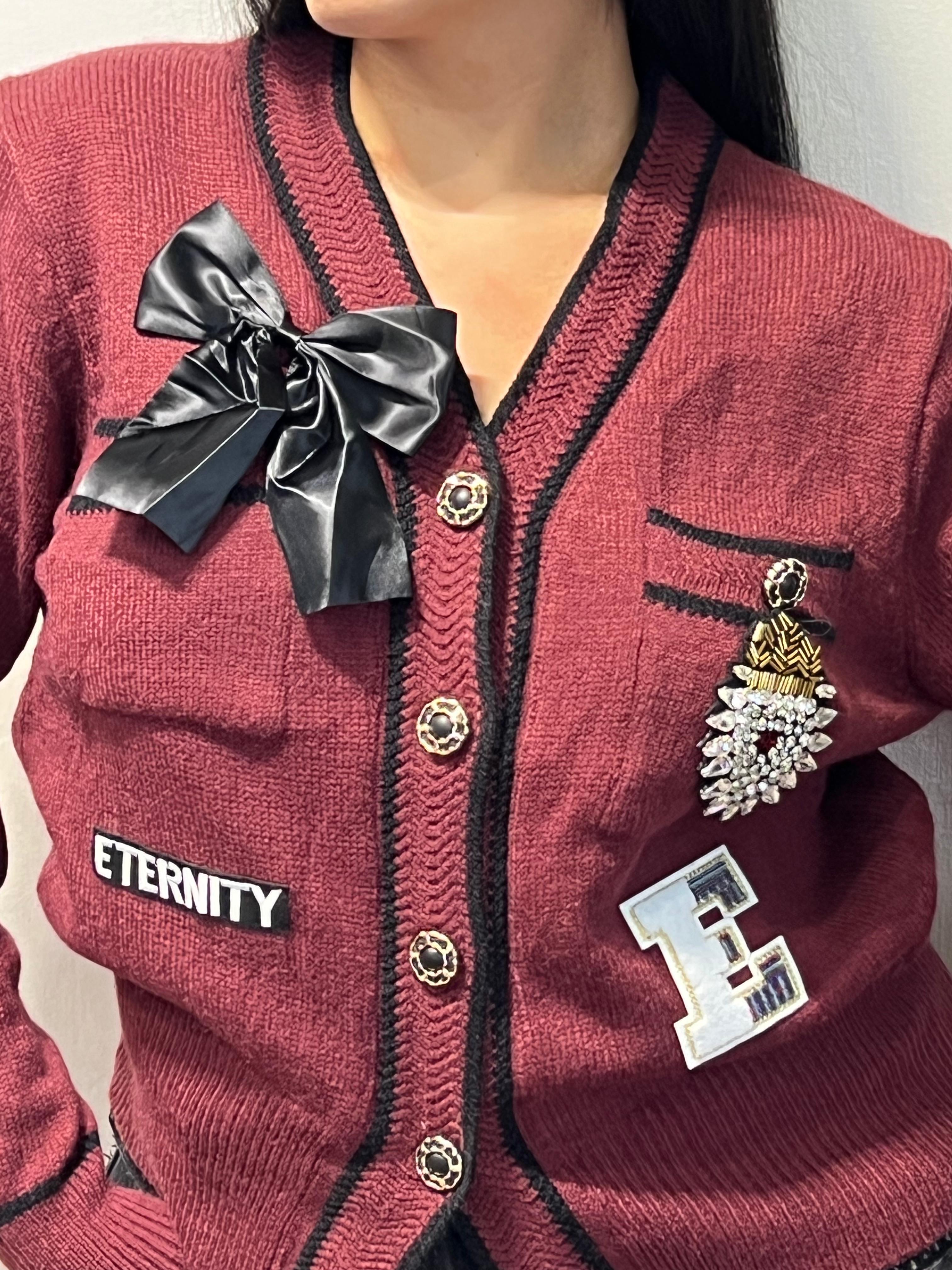 cardigan cuore sacro bordeaux